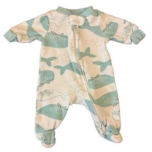 Carters Preemie Baby Boy Sleeper Outfit Whales Fish Romper Cotton Reborn Doll